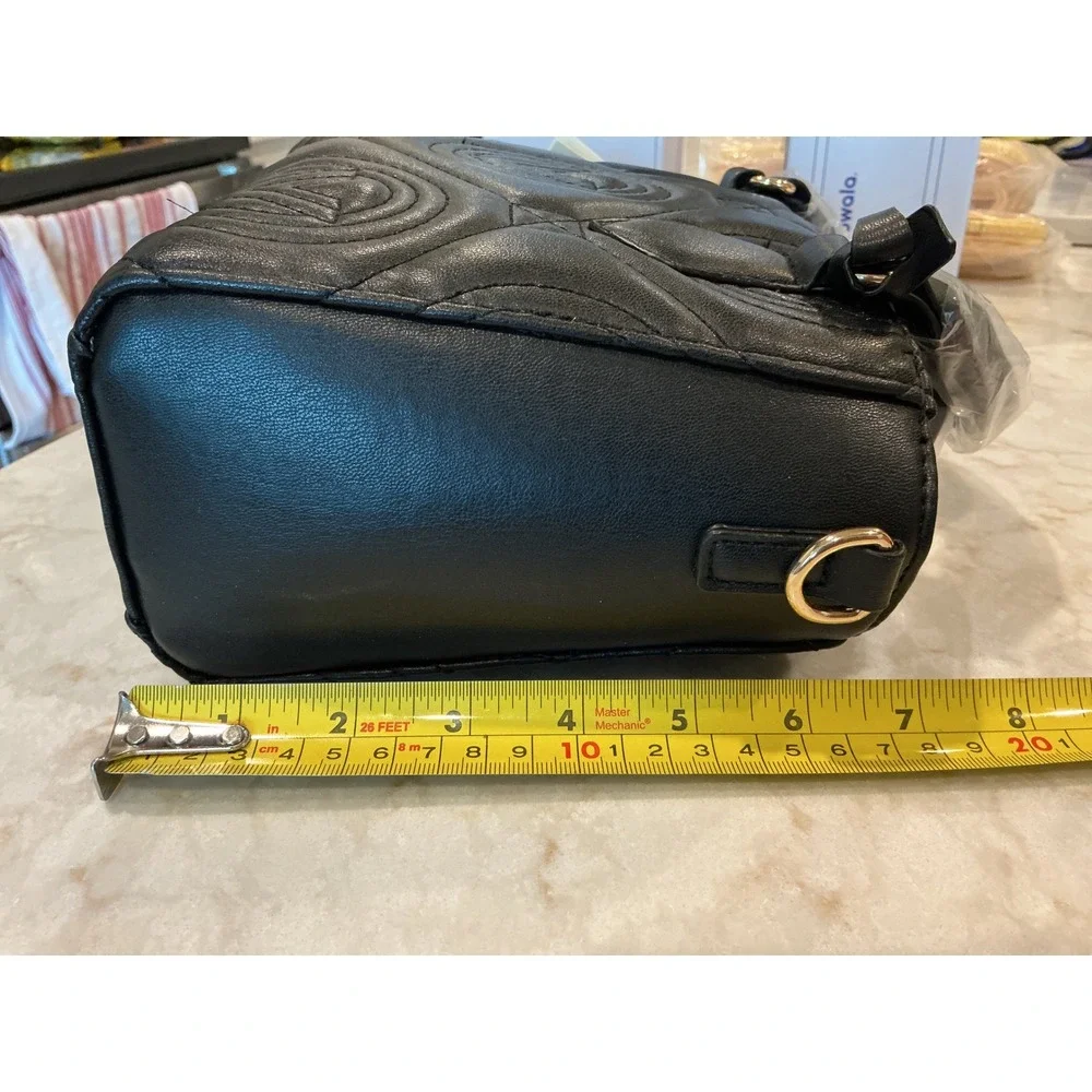 VALENTINO ORLANDI‎ Black Quilted Satchel Top Handle Crossbody Purse New V-2012 - Picture 8 of 8